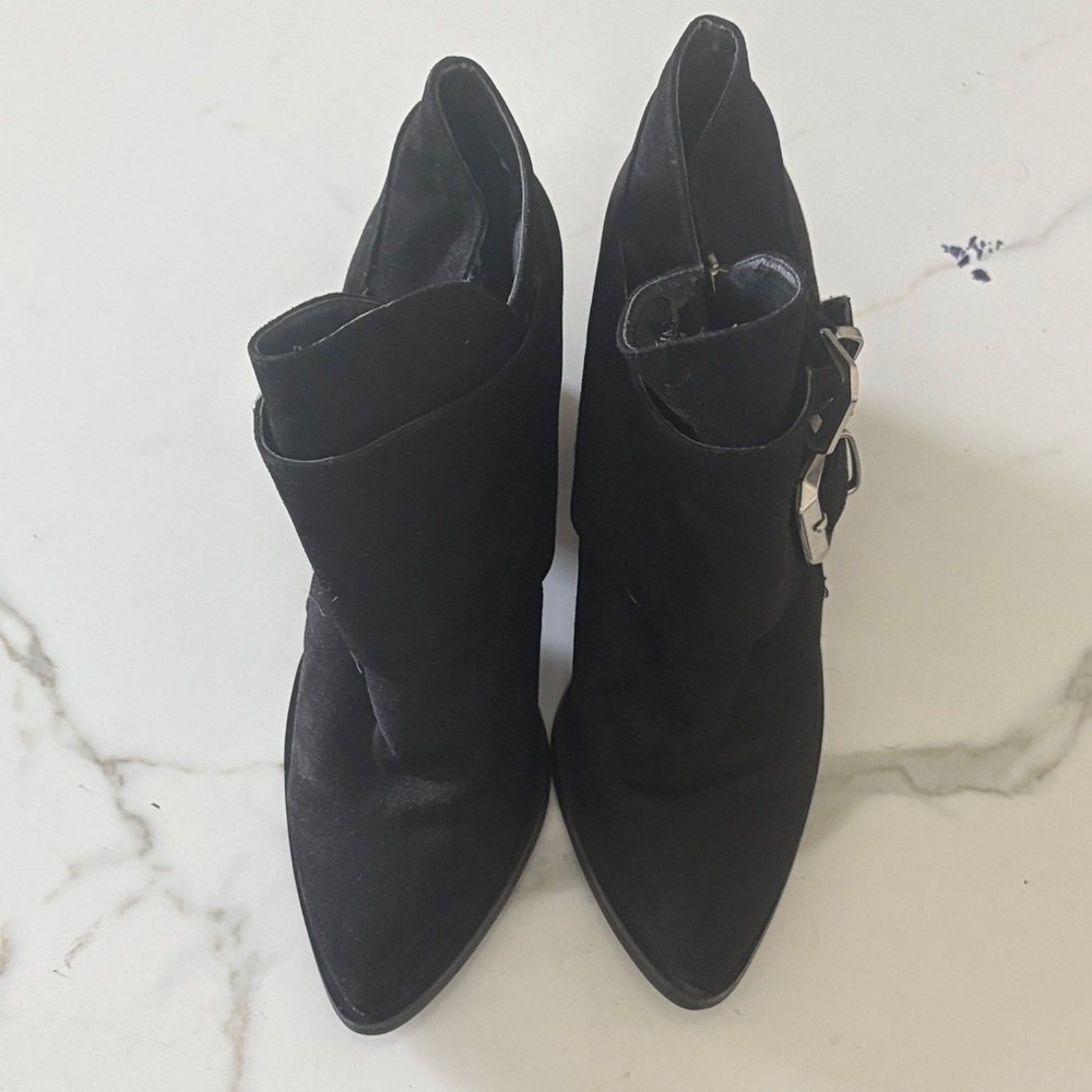 Forever 21 Black Ankle Booties with Buckle